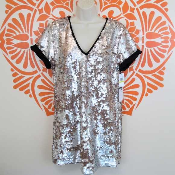 1. State Dresses & Skirts - 1. State Cool Sequin T-Shirt Mini Dress M
